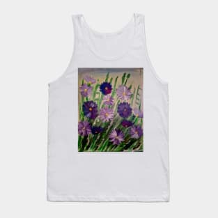 Some wild abstract mixed wild flowers in the field Tank Top